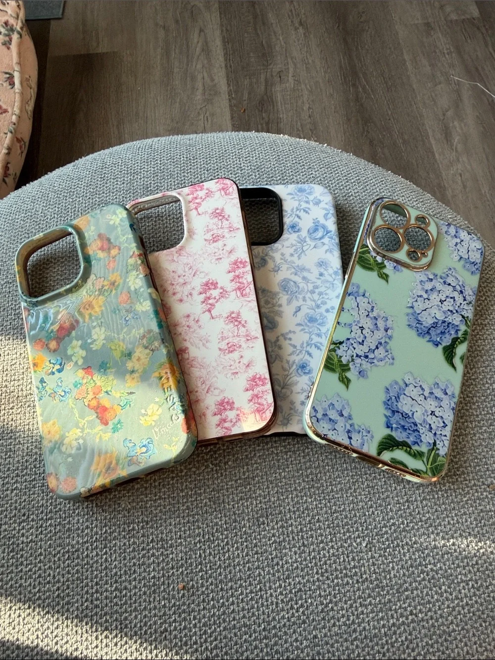 iPhone 14 Pro Max Floral Hydrangea Protective Phone Case - Mint Floral Design